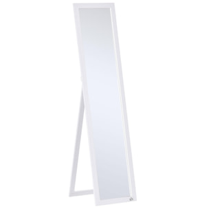 Espejo de Pie Cuerpo Entero Espejo de Pared Rectangular con 2 Formas de Uso Moderno para Pasillo Dormitorio Sala de Estar 37x37x154 cm Blanco