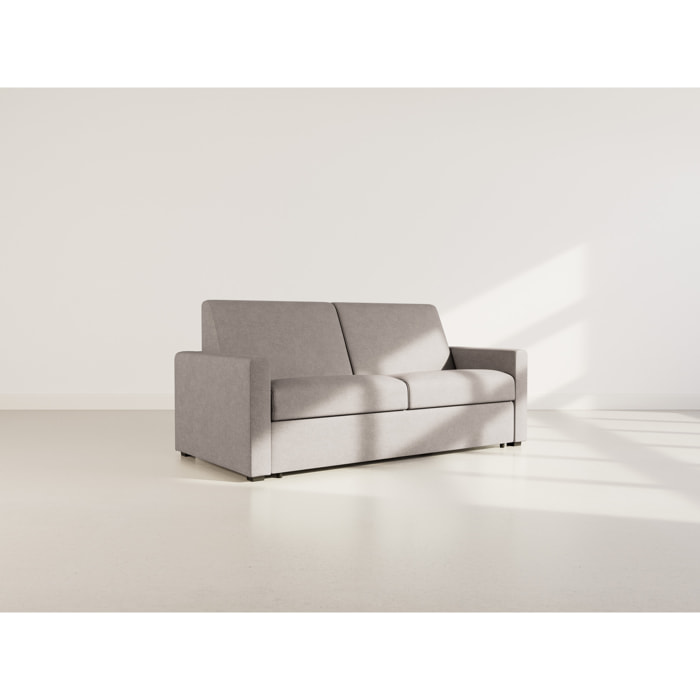 Julia - canapé 3 places convertible express couchage quotidien 140 cm matelas 14 cm en tissu - Gris