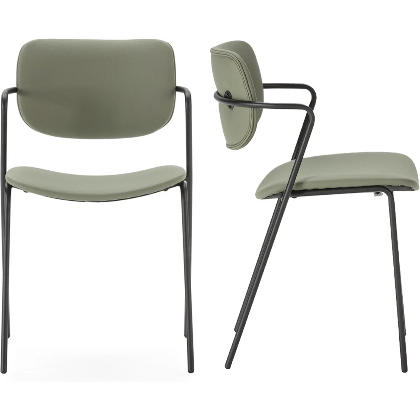 Lot de 2 chaises en simili cuir - SKANDI