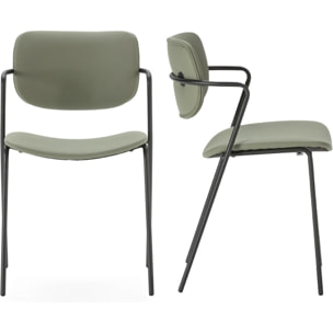 Lot de 2 chaises en simili cuir - SKANDI
