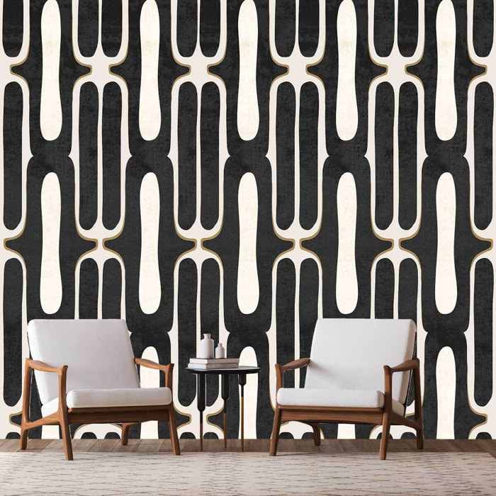 Papier peint chic des années 70 Intissé
