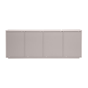 Buffet beige laqué brillant 3 portes 4 tiroirs L200 cm ISAURE