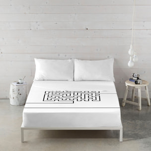 Icehome - Juego de Sábanas Estampadas - Incluye 1 o 2 Fundas de Almohada - 100% Algodón - Laberinth