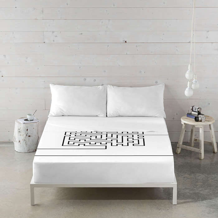 Icehome - Juego de Sábanas Estampadas - Incluye 1 o 2 Fundas de Almohada - 100% Algodón - Laberinth