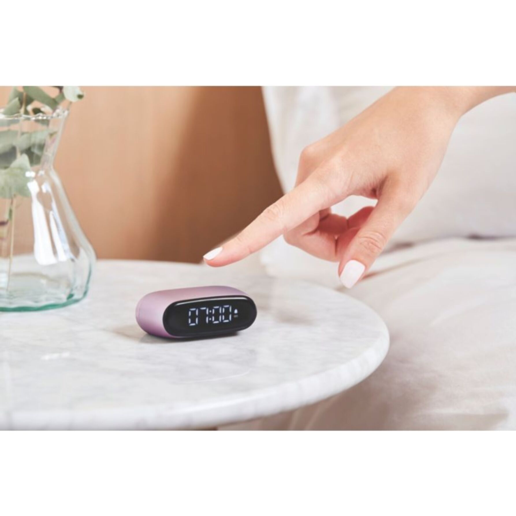 Réveil LEXON Minut ultra-compact Rechargeable Rose