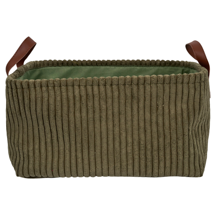 Panier Rangement Vert Cotele X3 H20cm