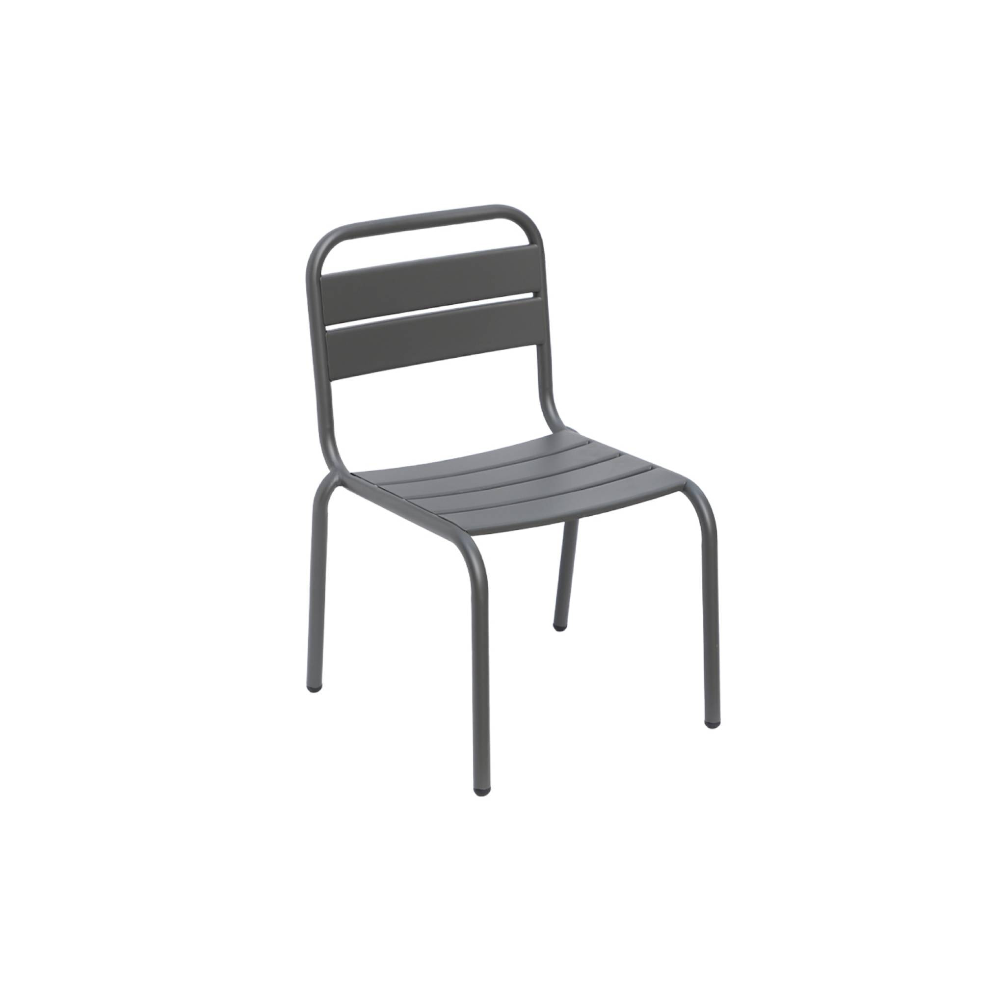 Salon de jardin enfant. lot de 2 chaises en métal anthracite pour enfant