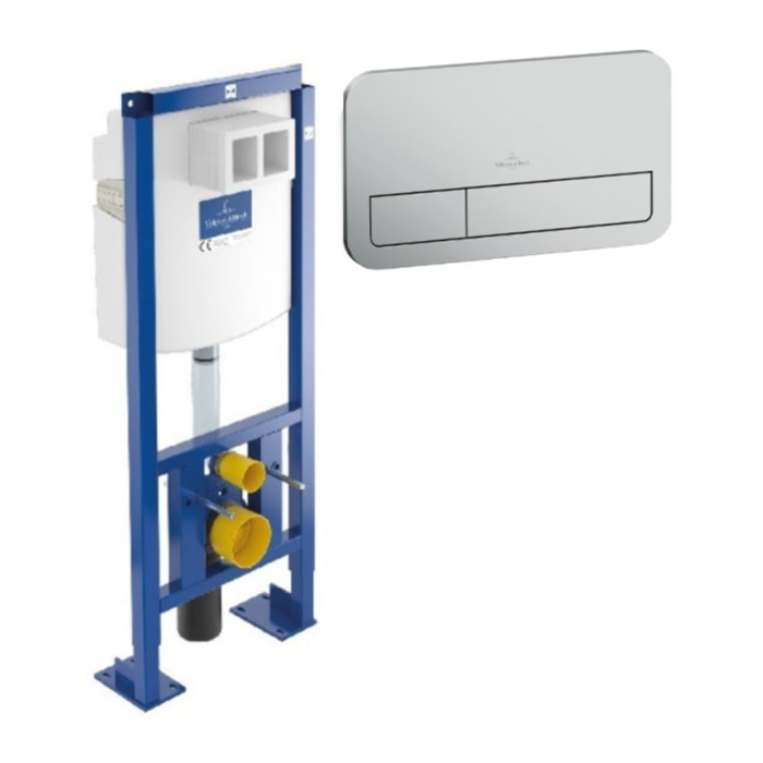 Bâti-support autoportant WC Viconnect avec plaque chrome mat