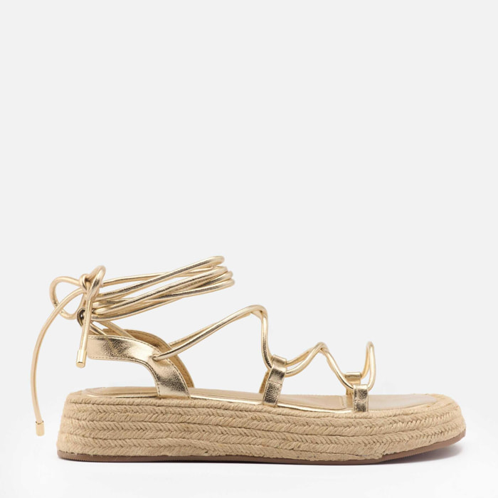 Sandalias de plataforma Alan Dorado 4.5 cm