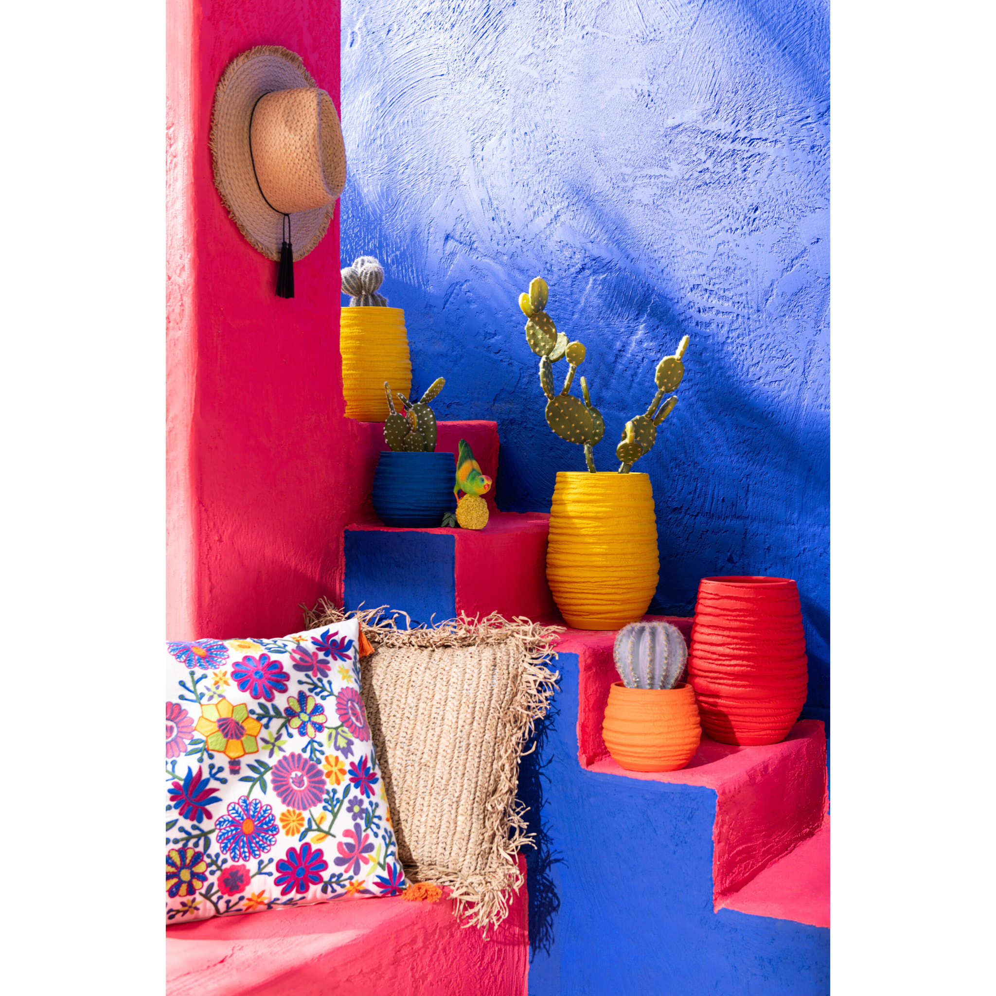 J-Line cache-pot Fiesta - céramique - orange - small - Ø 14 cm