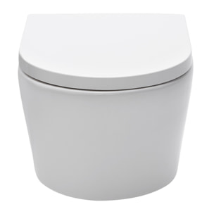 Cuvette WC suspendu sans bride - fixations invisibles - abattant frein de chute (SATBRE010RREXP)