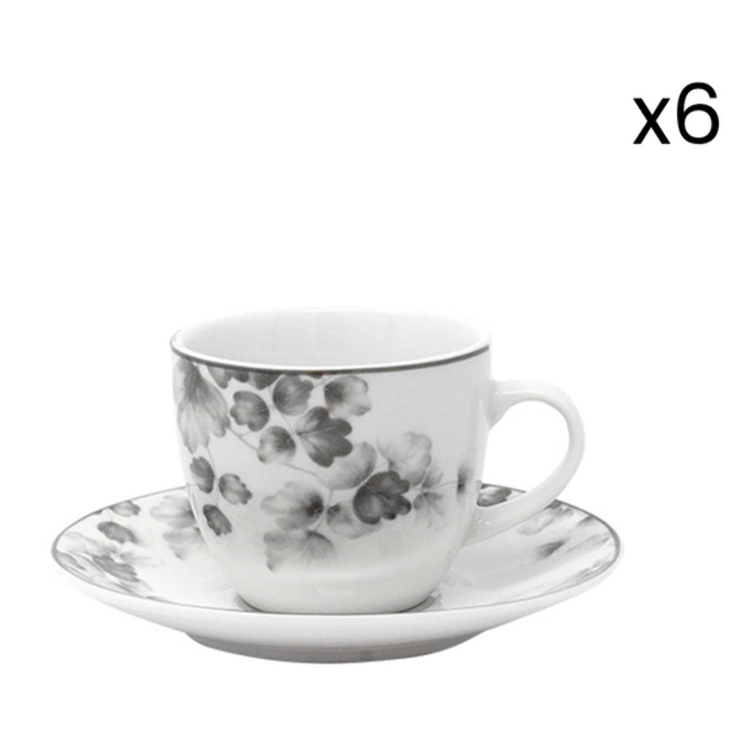 Set da caffè Foliage da 6 pezzi in porcellana