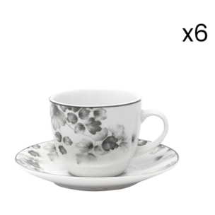 Set da caffè Foliage da 6 pezzi in porcellana