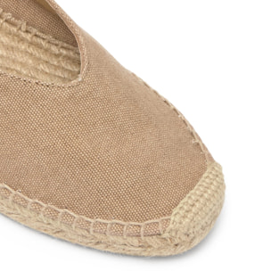 Alpargatas planas de mujer Gea en algodón acabado lavado, cierre mediante lazada