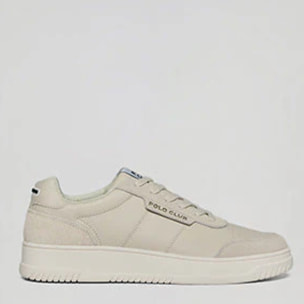 Sneaker casual Milton da uomo in ecopelle beige con dettagli tono su tono Polo Club