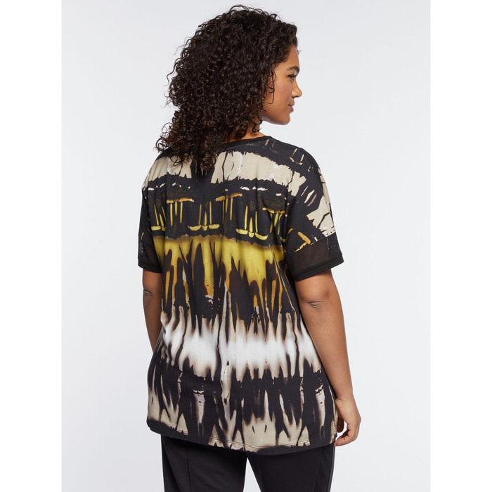 Fiorella Rubino - Camiseta con estampado tie dye - Negro