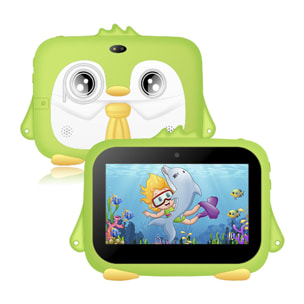 DAM Tablet Infantil K716 WiFi. SO Android 7.0 . Pantalla 7'' 1024x600px. MTK 8321 Quad Core 1.3GHz, 1GB RAM + 8GB. Doble cámara. 23x0,9x16,4 Cm. Color: Verde Claro