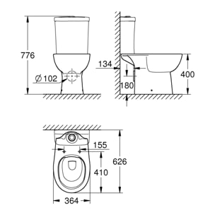 GROHE Bau Ceramic Cuvette WC à poser Blanc alpin 39349000