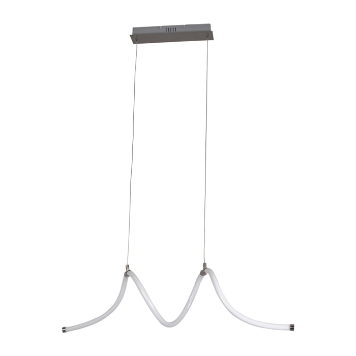 Forlight Colgante Rolly LED 28W Blanco Neutro - 4000K Níquel Satinado para Interior de Techo en Comedor, Salón, Cocina