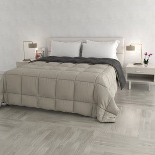 TRAPUNTA INVERNALE ELEGANT, 300gr, Microfibra, Doubleface, Made in Italy - FUMO/GRIGIO CHIARO