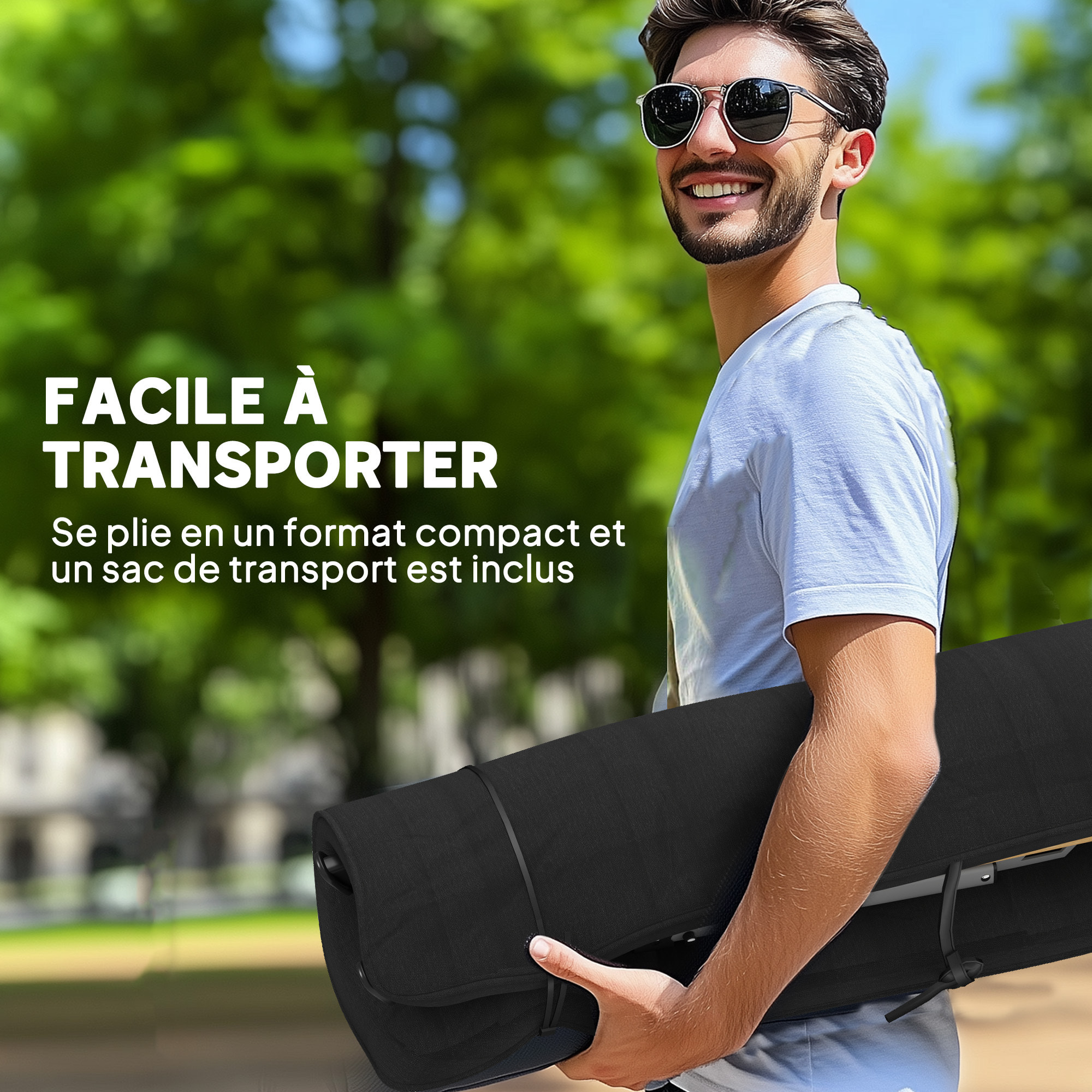 Chaise de camping pêche pliable inclinable 4 niveaux sac transport inclus alu gris bois polyester noir