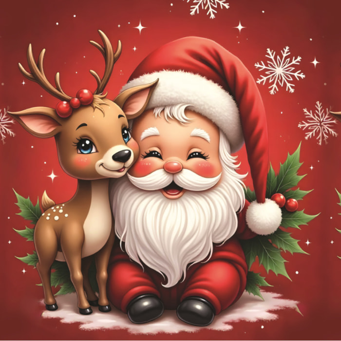 CASSESE HOME Passatoia/Tappeto Bordato Dec Babbo Natale Rosso in Poliestere con Retro Antiscivolo in PVC Made in Italy