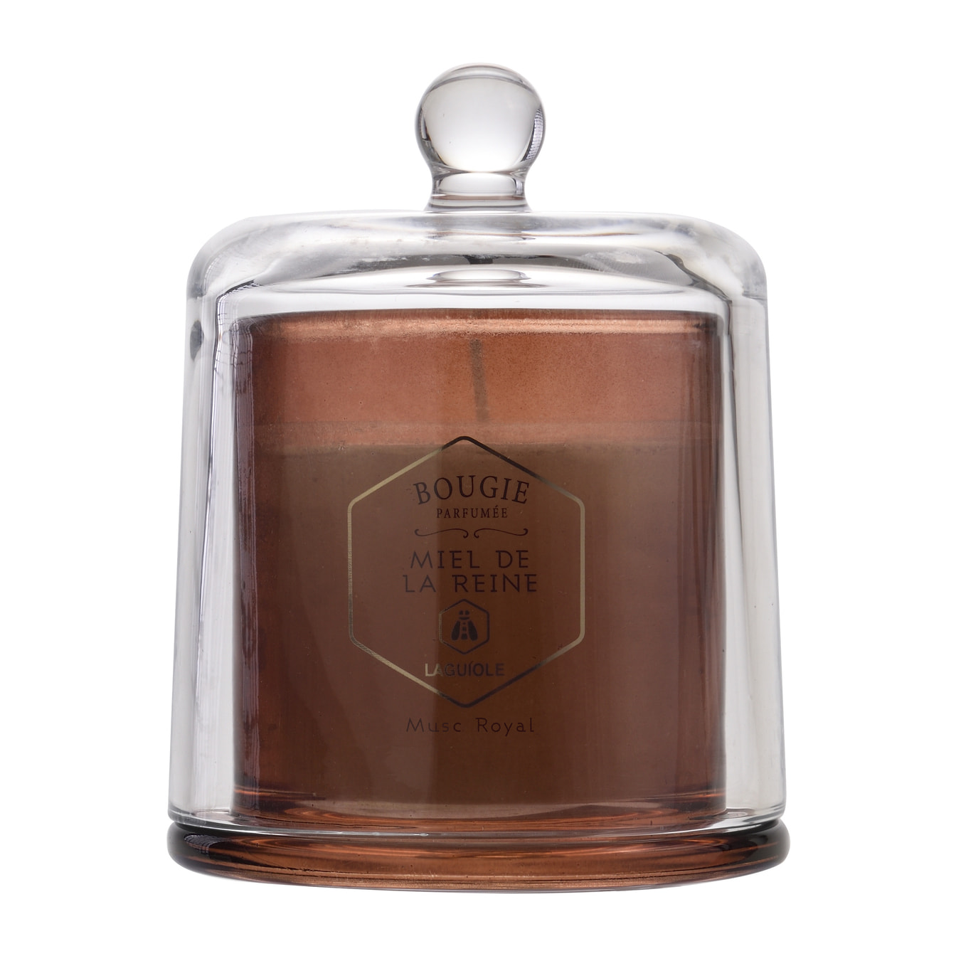 Bougie parfumée au miel et musc blanc - en verre marron - 145g