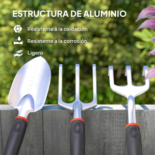 Juego de Herramientas para Jardín de 9 Piezas Robusta Juego de Herramientas Jardinería de Aluminio con Tijeras de Podar con Bloqueo Seguro y Bolsa de Jardín Ligera para Mujeres y Hombres