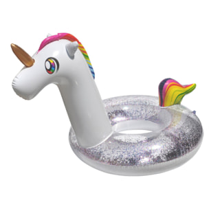 Bouee gonflable geante scintillante - licorne