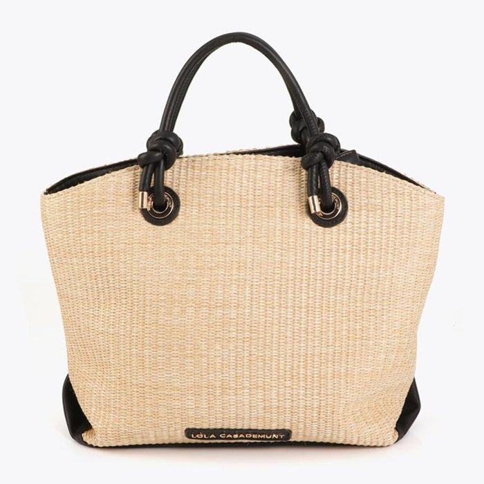 Borsa tote effetto rafia