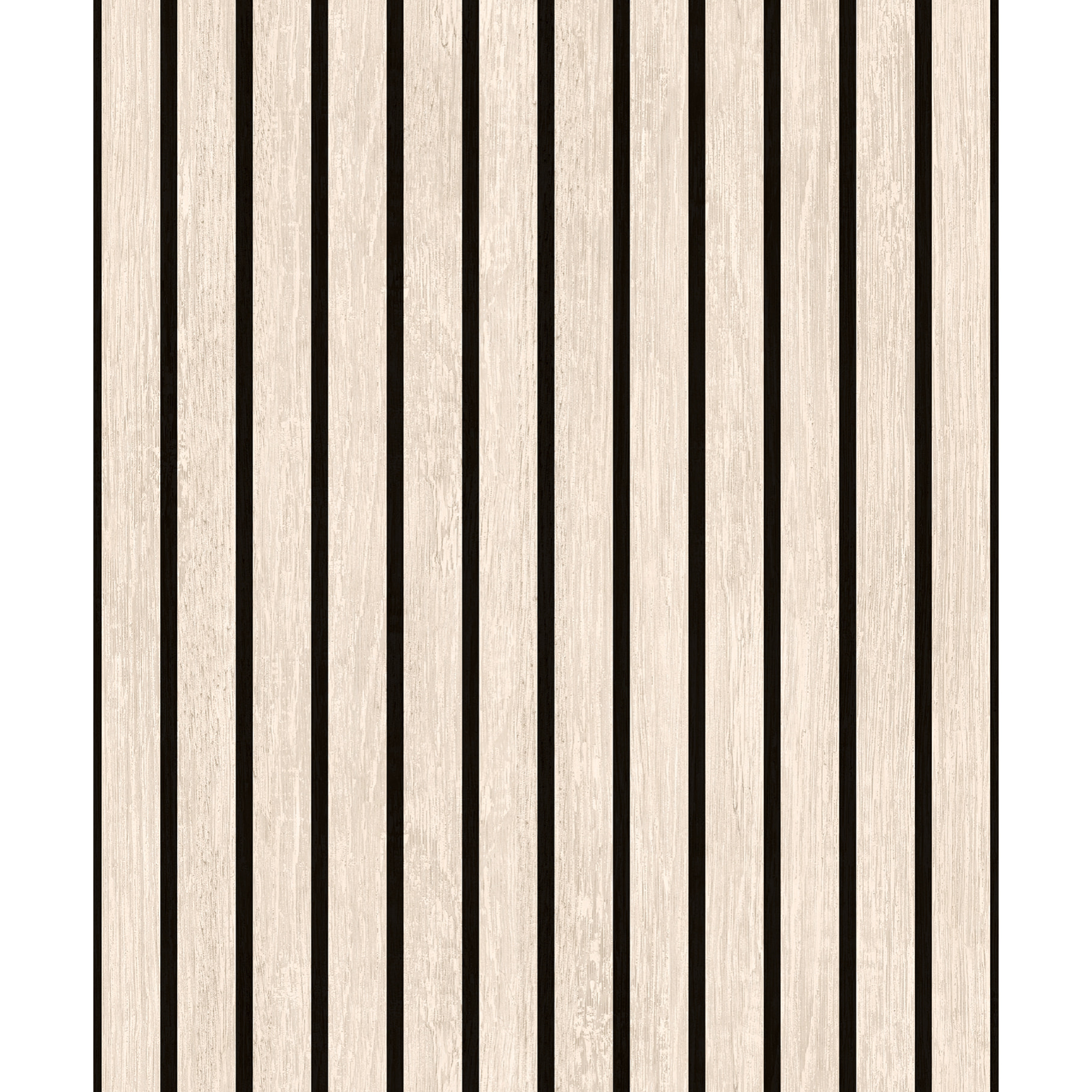 Papier peint lambris acoustique chêne blanc noir