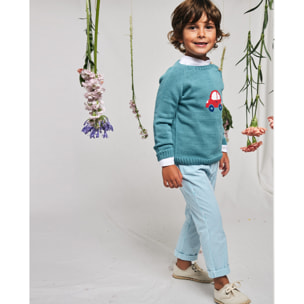 PANTALÓN RAYAS SEERSUCKER VERDE