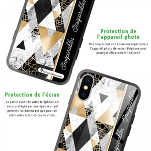 Coque iPhone Xs Max Coque Soft Touch Glossy Marbre Noir Inséparables Design La Coque Francaise