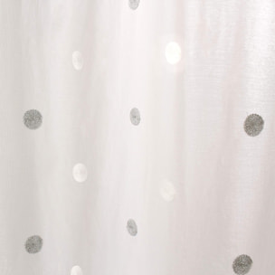 Voilage sablé brodé 'Pois colorés' - Gris souris