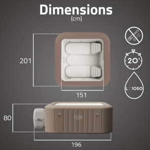Bestway Spa gonflable carré Lay-Z-Spa Palma HydroJet Pro 5-7 personnes