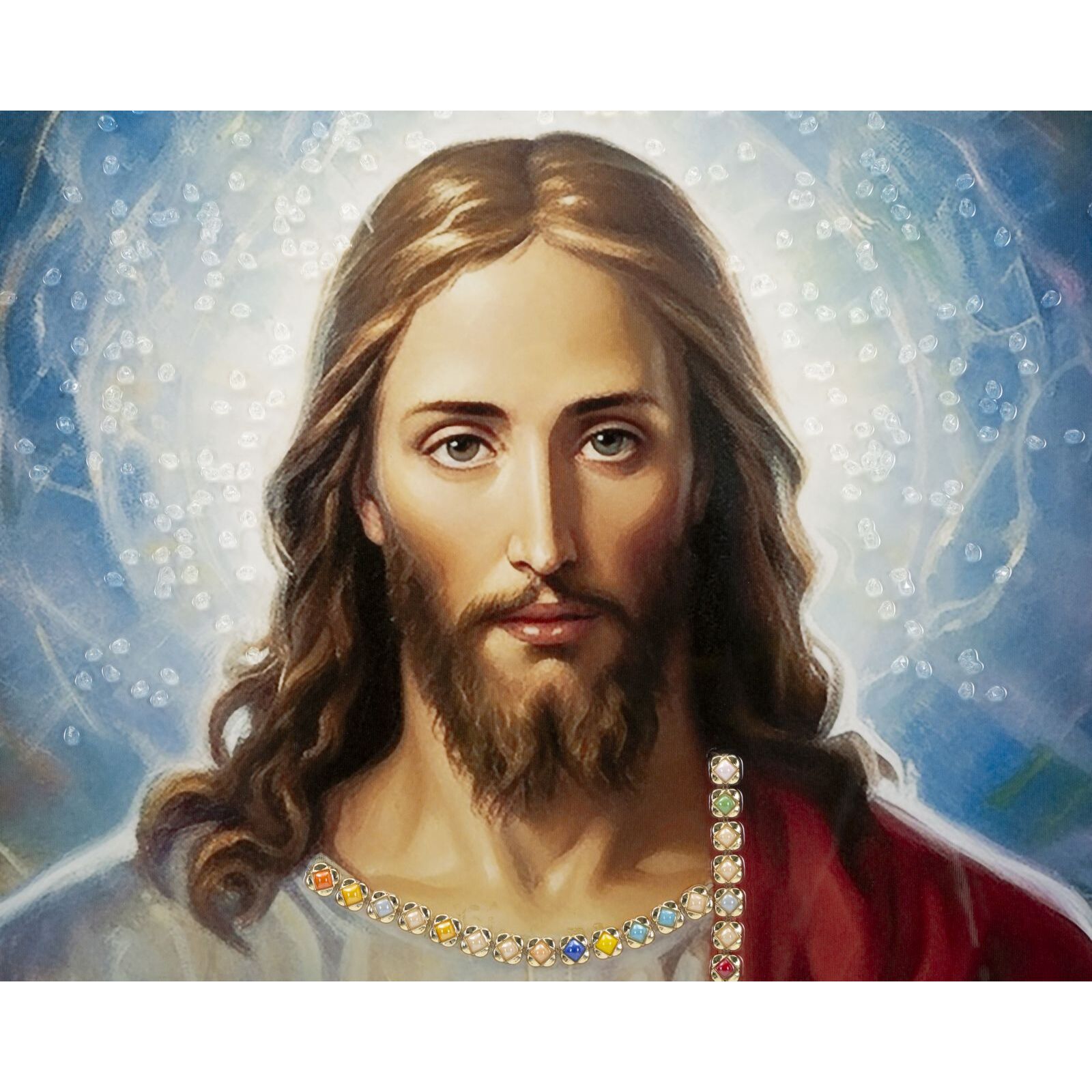 DIPINTO SU TELA LACCATO JESUS C/CORNICE CM 72X4X102