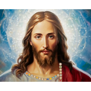 DIPINTO SU TELA LACCATO JESUS C/CORNICE CM 72X4X102