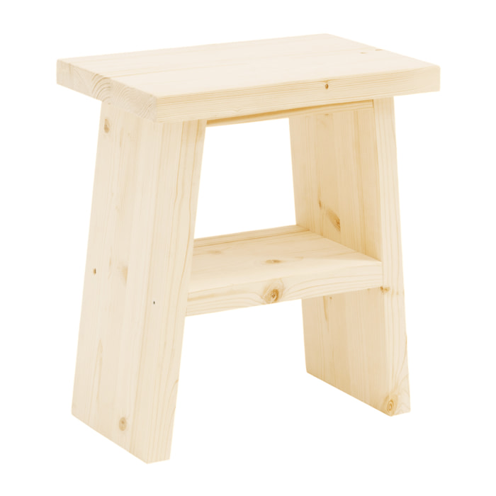 Table de chevet ou table d'appoint en bois massif 45x39cm ton naturel Hauteur: 45 Longueur: 39 Largeur: 25