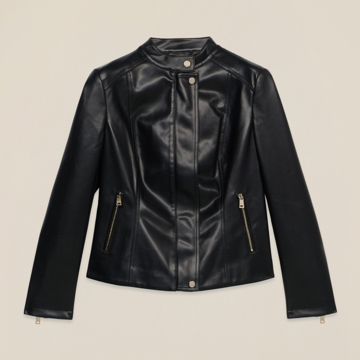 Oltre - Chaqueta corta con cremalleras decorativas - Negro