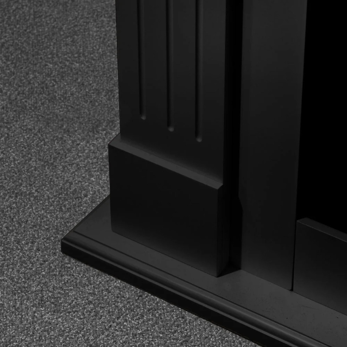 Cambridge - Cornice per Camino 110x100x36 cm Rivestimento Decorativo in Legno MDF Nero