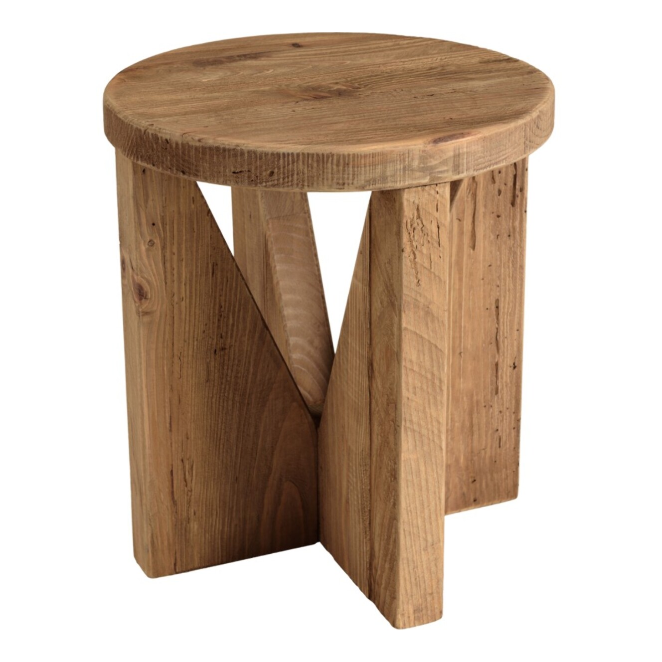 SANDY - Tabouret rond 40x40cm bois Pin recyclé