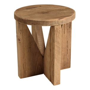 SANDY - Tabouret rond 40x40cm bois Pin recyclé