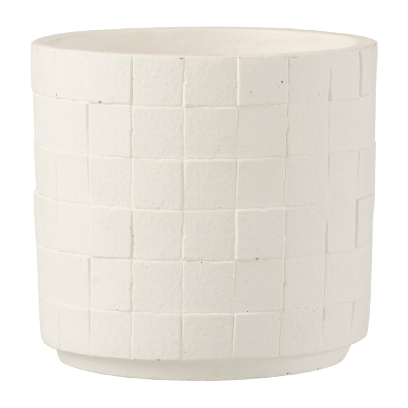 J-Line Cachepot Carre Ceramique Blanc Medium