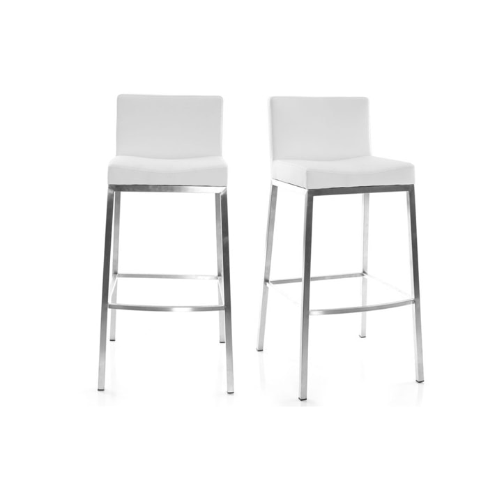 Tabourets de bar design blancs 76 cm EPSILON (lot de 2)