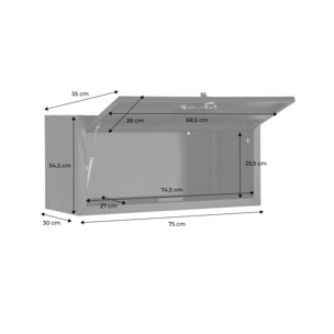 Lot de 2 meubles hauts de rangement pour garage