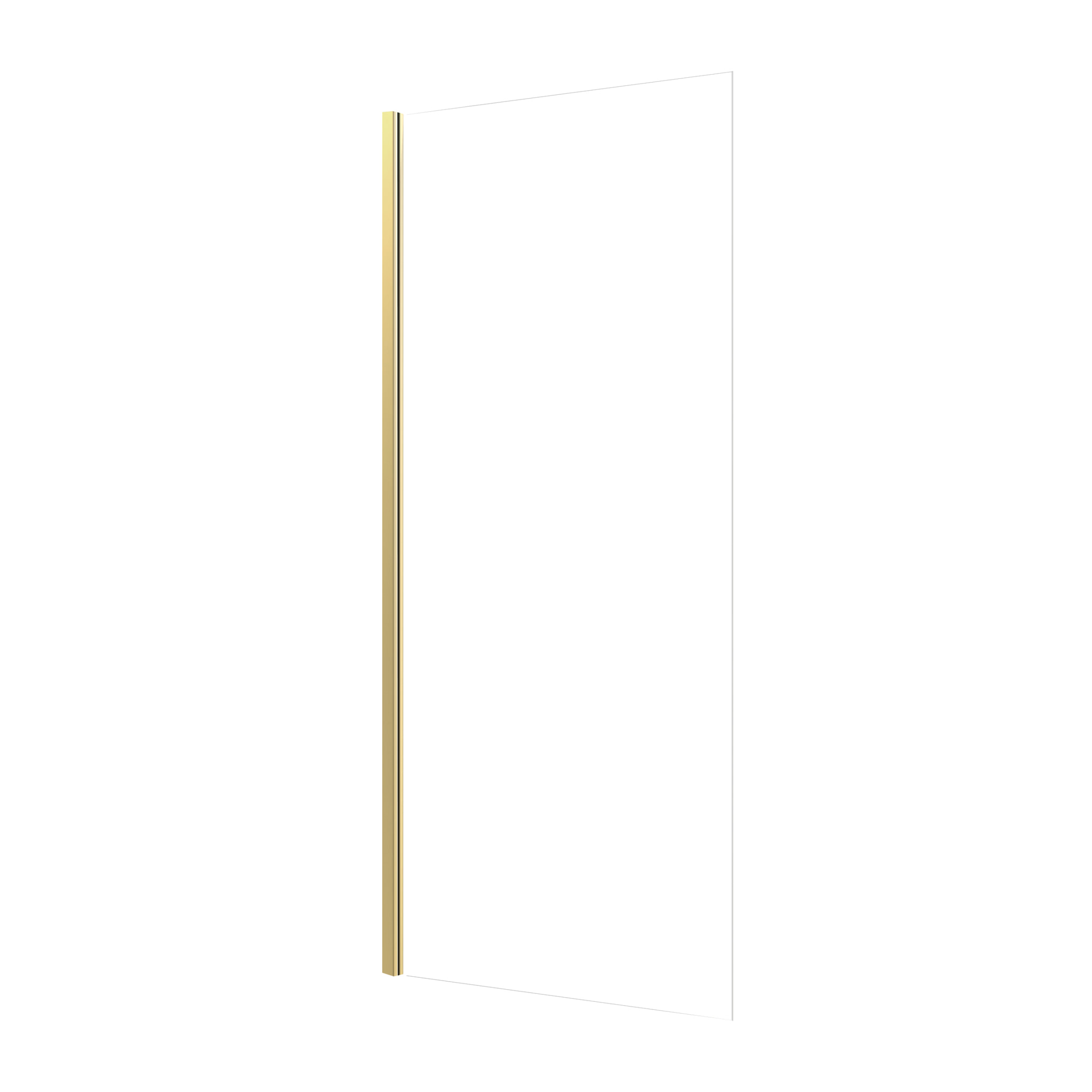 Paroi de douche à l'italienne 80x200 cm verre trempé 8 mm - Finition Or Doré Brossé - FREEDOM 2 GOLD