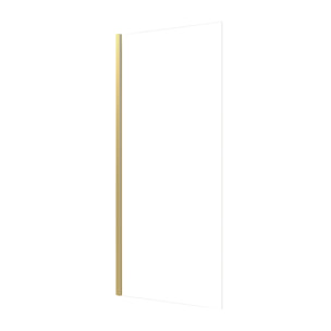 Paroi de douche à l'italienne 80x200 cm verre trempé 8 mm - Finition Or Doré Brossé - FREEDOM 2 GOLD
