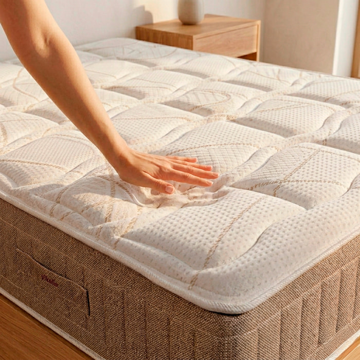 Colchón Muelles Normablock® | Premium con fibra de alta acogida | 31 cm | Reversible Doble Cara | Fibercel y HR | Snow