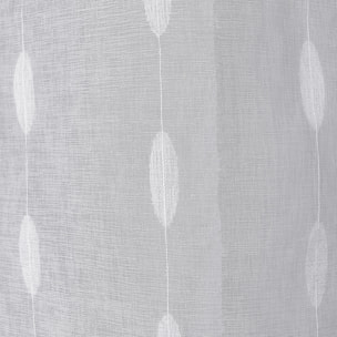 Voilage jacquard à pois ovales à oeillets - Blanc