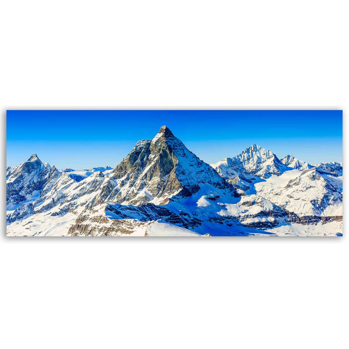 Tableau panoramique sommet enneigé  Toile imprimée